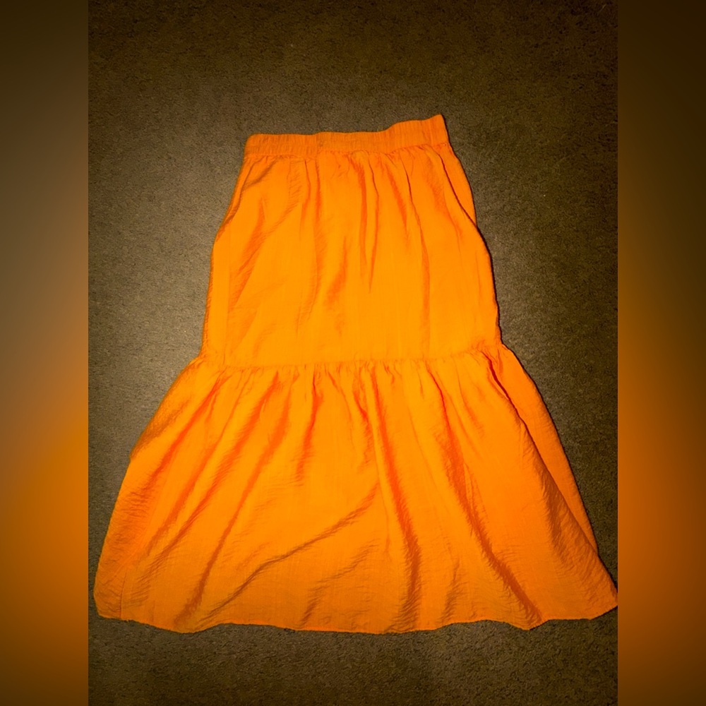 Bright Orange Ruffled Skirt - Picture 3 of 3